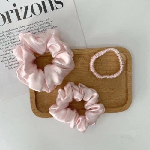 100% Silk Scrunchie Set - 19 mm - One set of 3