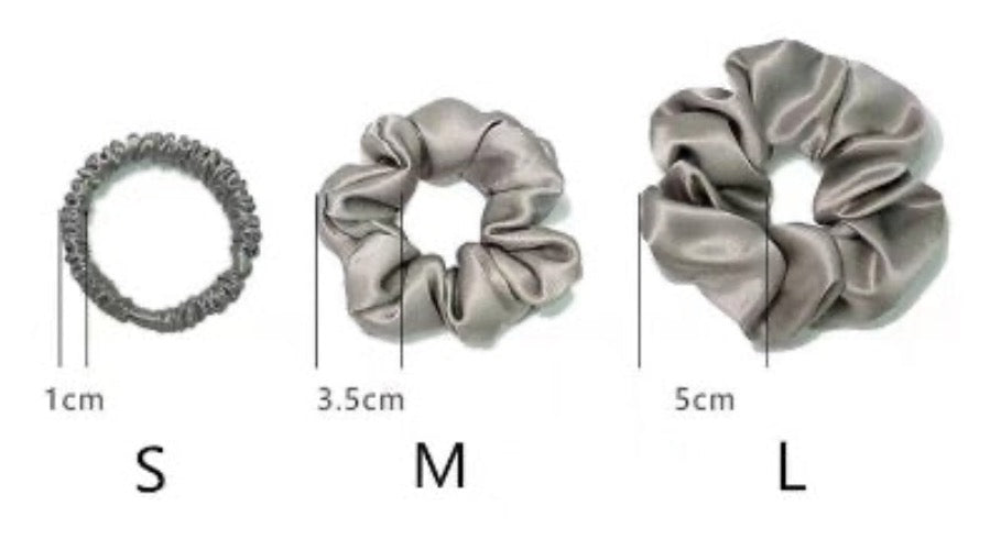 100% Silk Scrunchie Set - 19 mm - One set of 3