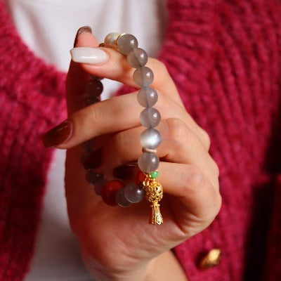 Labradorite Bracelet with Buddhism Lucky Charms