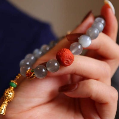 Labradorite Bracelet with Buddhism Lucky Charms