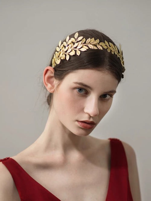 Greek Goddess Golden Leaves Headband