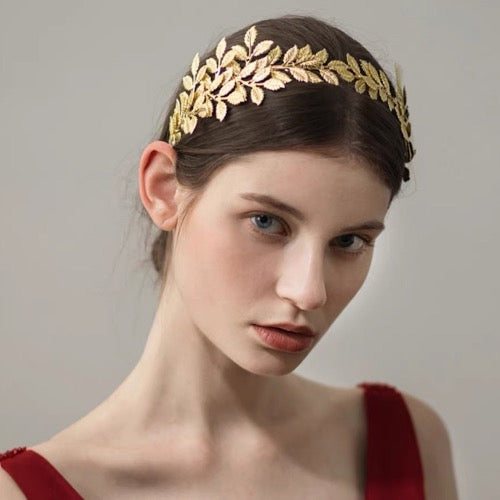 Greek Goddess Golden Leaves Headband