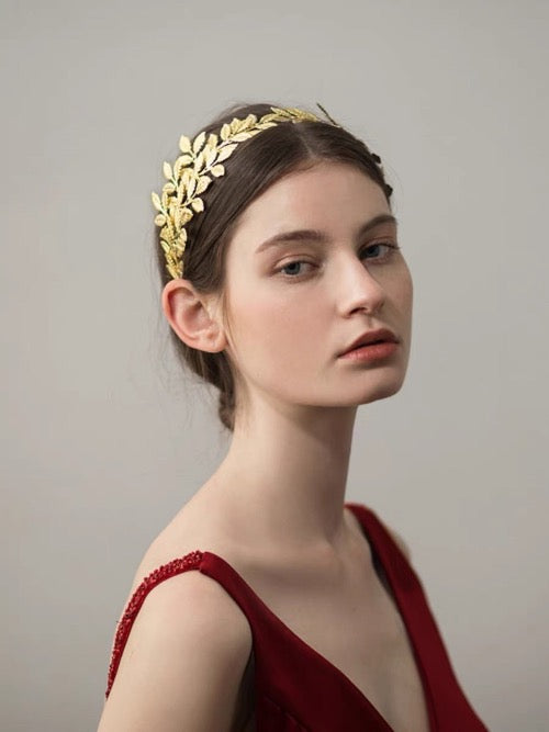 Greek Goddess Golden Leaves Headband