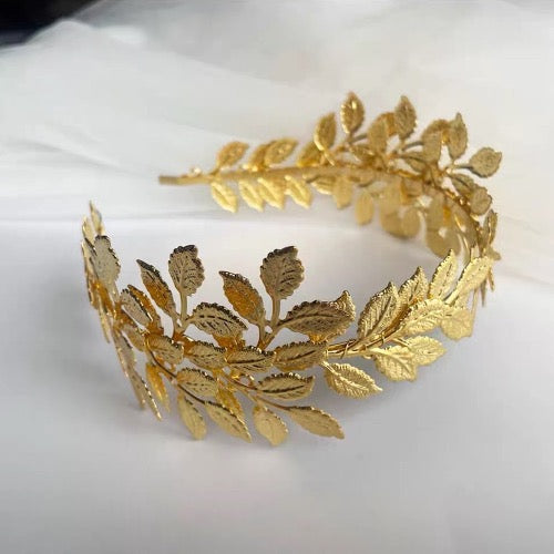 Greek Goddess Golden Leaves Headband