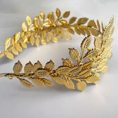 Greek Goddess Golden Leaves Headband