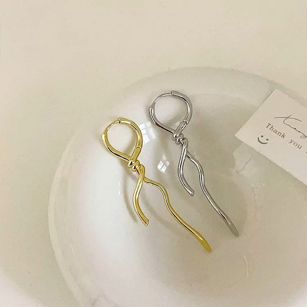 Unique Design Twisted Knot Slim Earrings-One Pair