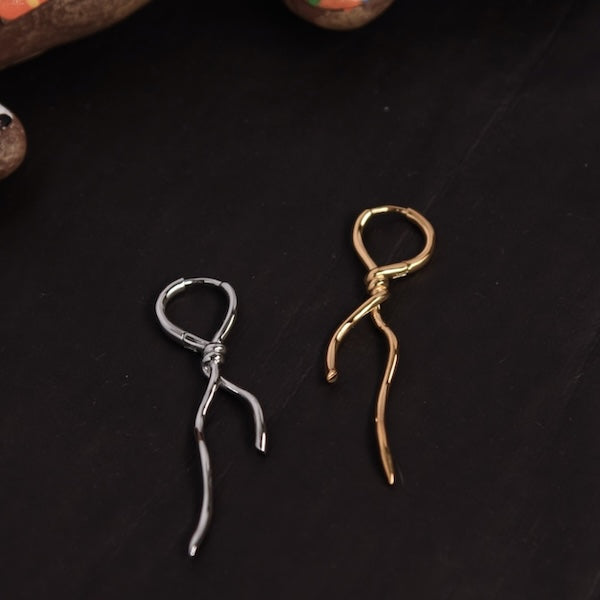 Unique Design Twisted Knot Slim Earrings-One Pair