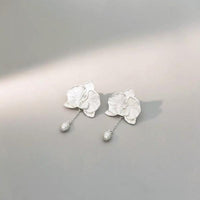 Blooming Silver Orchid Earrings