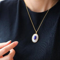 Lapis Lazuli MOP Large Oval Pendant - Pendant Only