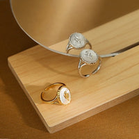 Timeless Mother of Pearl Tulip Rings