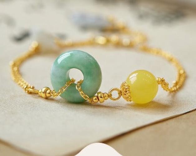 Jade and Amber Goodluck Bracelet