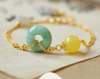 Jade and Amber Goodluck Bracelet