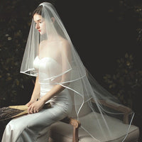 Elegant Minimalist Bride Veil-Iron Before Use