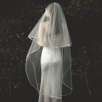 Elegant Minimalist Bride Veil-Iron Before Use