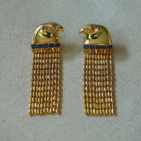 Eagle Head-Egyptian Design Tassel Earrings