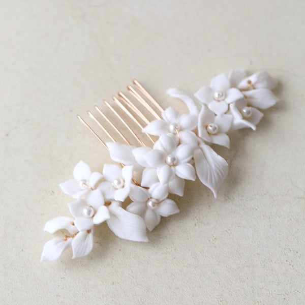 Handmade Ceramic Flowers Bridal Hairpins