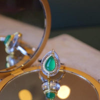 Royal green - Pear-cut Green onyx Ring - adjustable