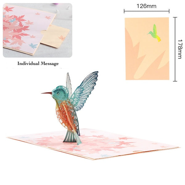 3D Gift Card - Hummingbird Birthday Gift Card