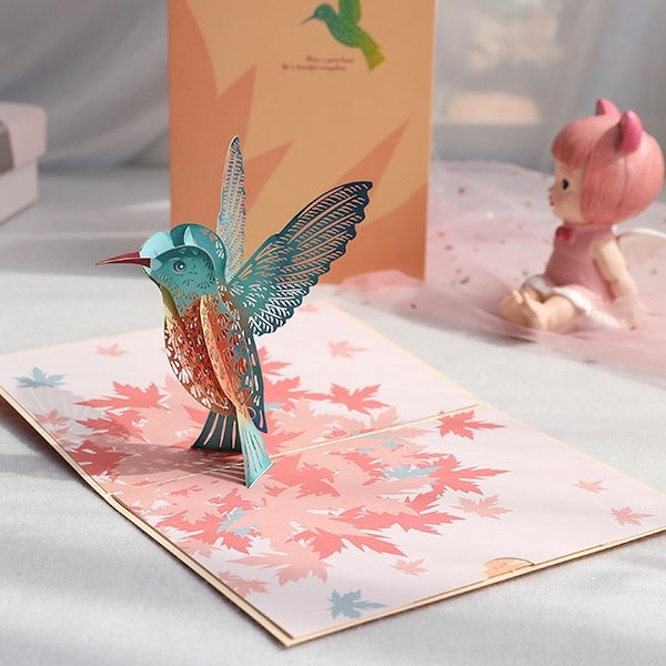 3D Gift Card - Hummingbird Birthday Gift Card