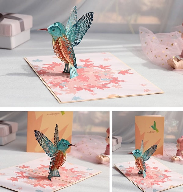 3D Gift Card - Hummingbird Birthday Gift Card