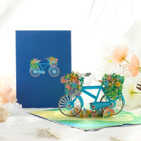 3D Gift Card - Flower Bicycle Birthday Gift Card