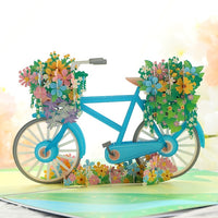 3D Gift Card - Flower Bicycle Birthday Gift Card