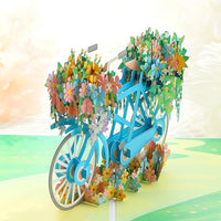 3D Gift Card - Flower Bicycle Birthday Gift Card