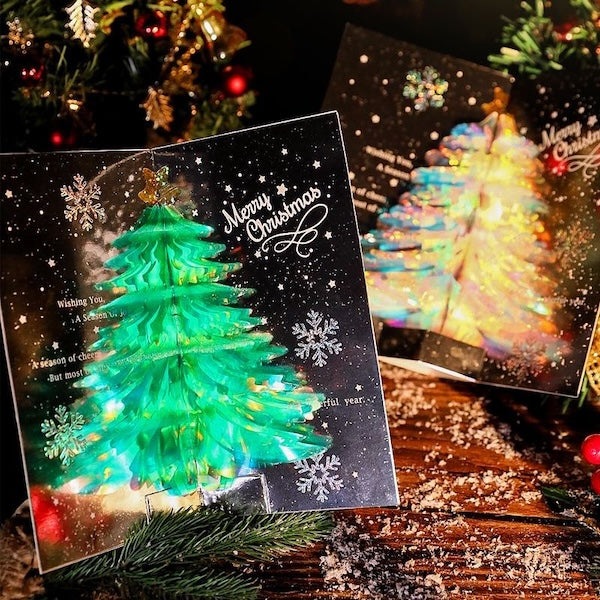 3D Gift Card-Sparkling Christmas Tree Gift Card