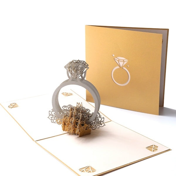 3D Gift Card-Diamond Ring Gift Card-Wedding Gift Card