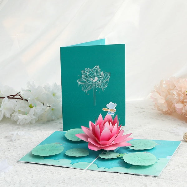 3D Gift Card - Lotus Flower Birthday Gift Card