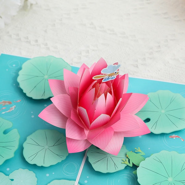 3D Gift Card - Lotus Flower Birthday Gift Card