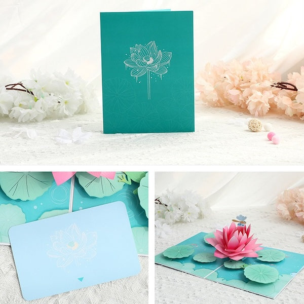 3D Gift Card - Lotus Flower Birthday Gift Card