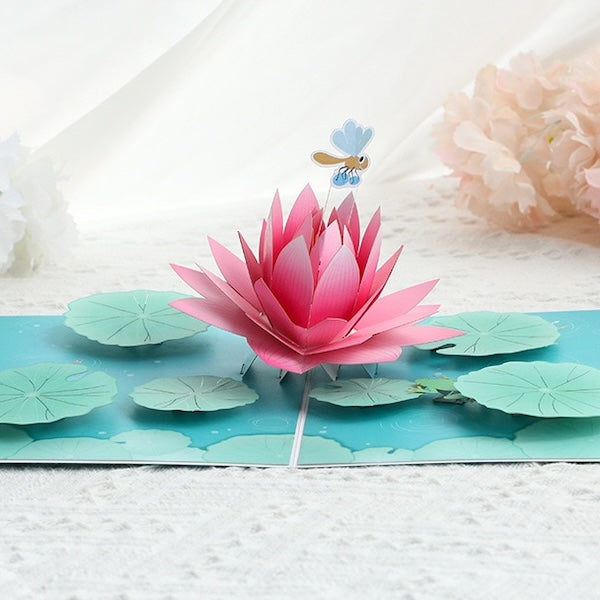 3D Gift Card - Lotus Flower Birthday Gift Card