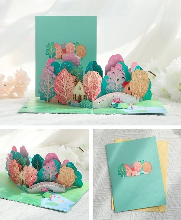 3D Gift Card-Four Seasons Birthday Gift Card