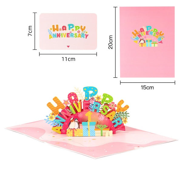 3D Gift Card - Happy Anniversary Card