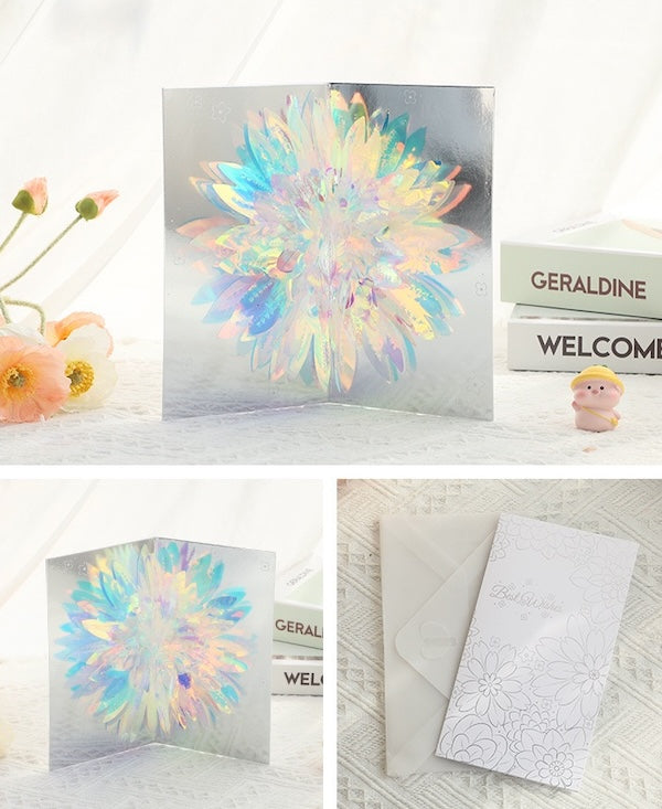 3D Gift Card-Sparkling Flower Gift Card