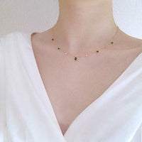 Elegant Green Stone Slim Necklace