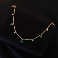 Elegant Green Stone Slim Necklace