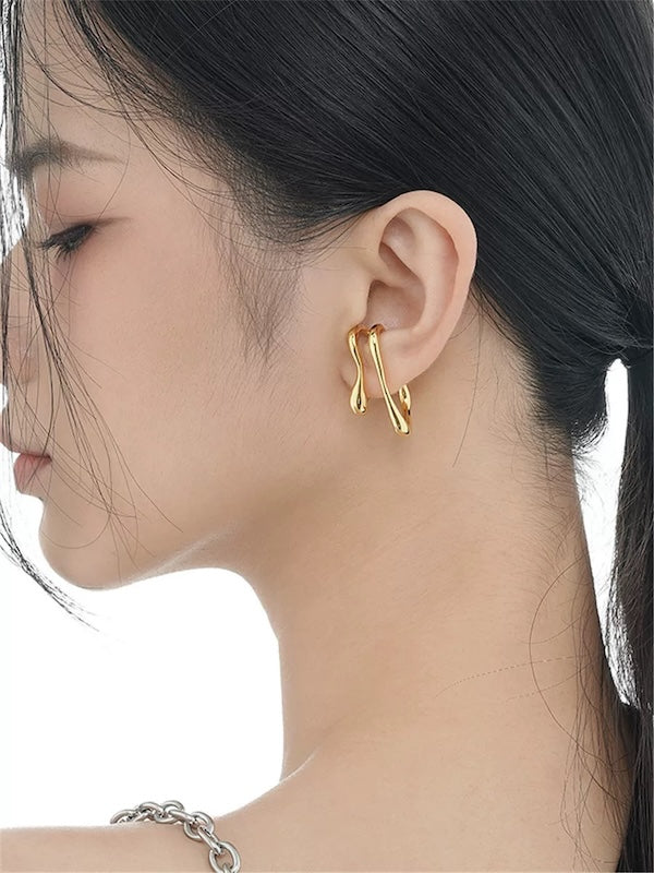 Geometric Double Line Ear Cuff-One piece