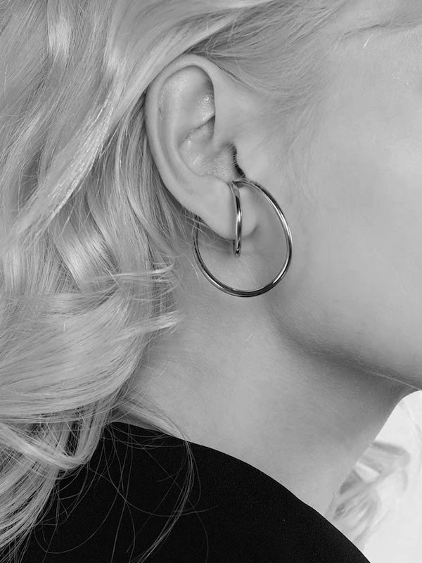 Geometric 3D fluid Line Ear Cuff-One Pair