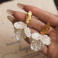 Elegant White Mermaid Tail Earrings