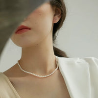 Elegant Pearl Bead Slim Necklace