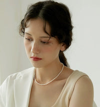 Elegant Pearl Bead Slim Necklace