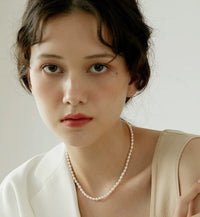 Elegant Pearl Bead Slim Necklace