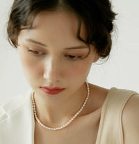 Elegant Pearl Bead Slim Necklace