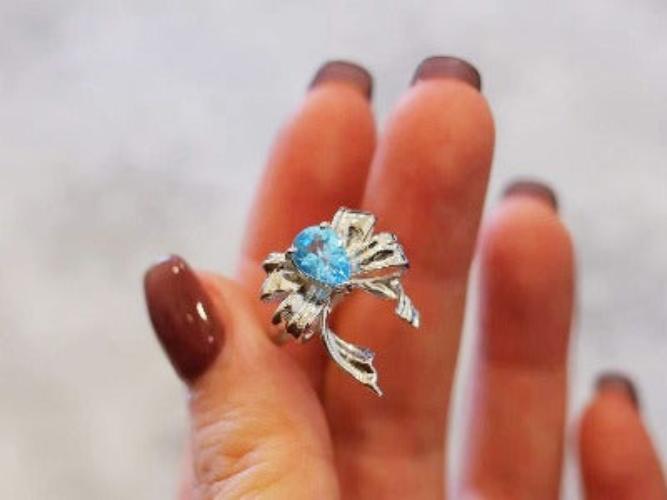 Princess Style Blue Topaz Rings - adjustable