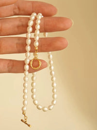 Timeless Pearl Bead Necklace with OT buckle