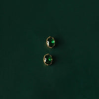 Modern Vintage Green Crystal Ear Studs