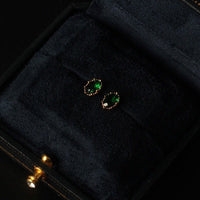 Modern Vintage Green Crystal Ear Studs