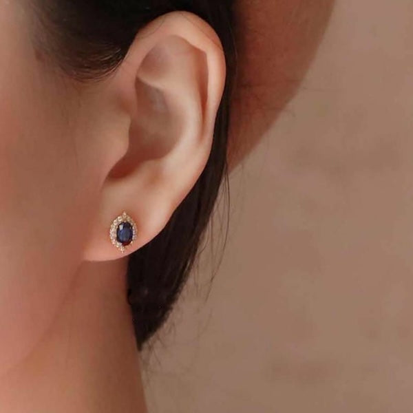 Sapphire Look Blue Crystal Earrings